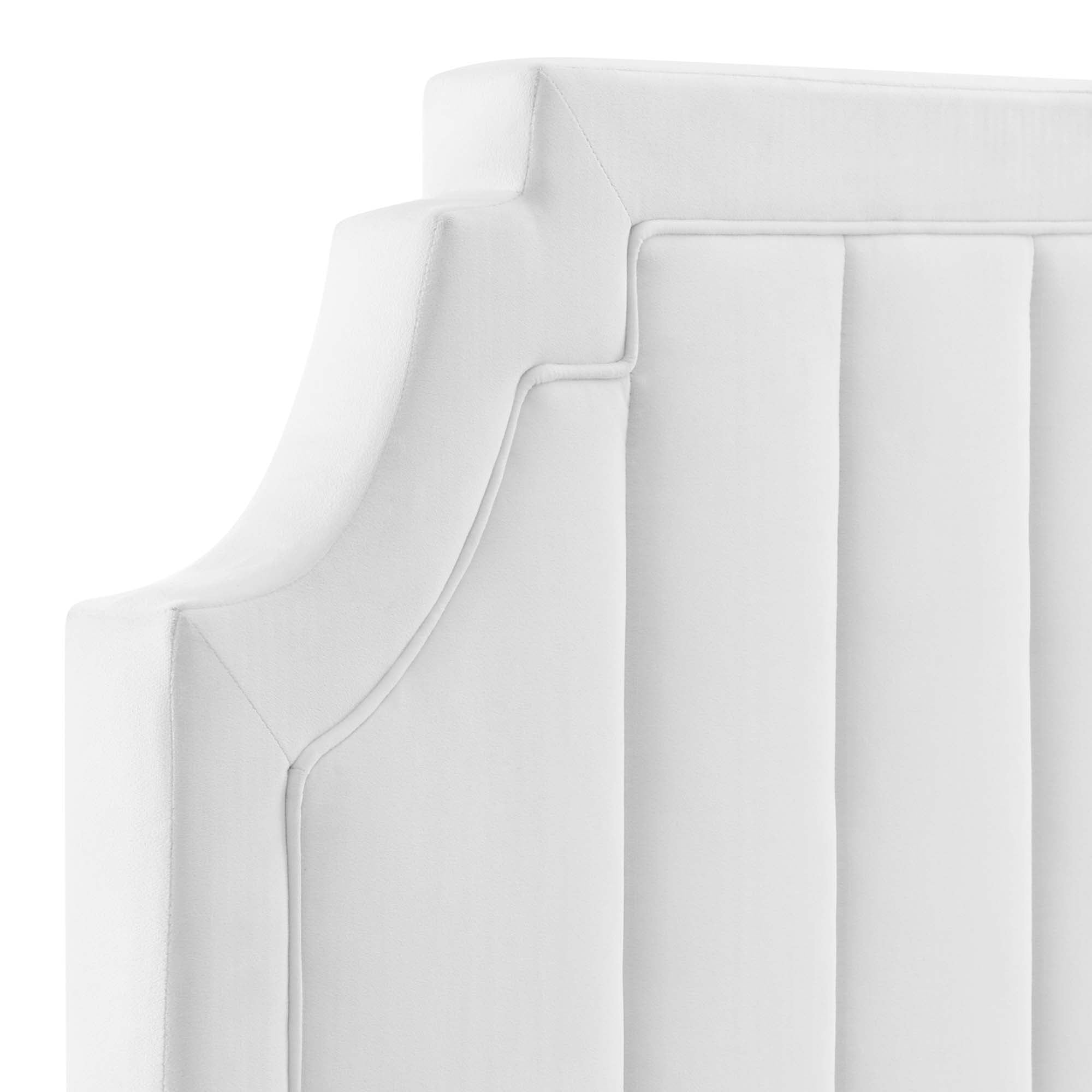 Alyona Channel Tufted Performance Velvet King/California King Headboard - White