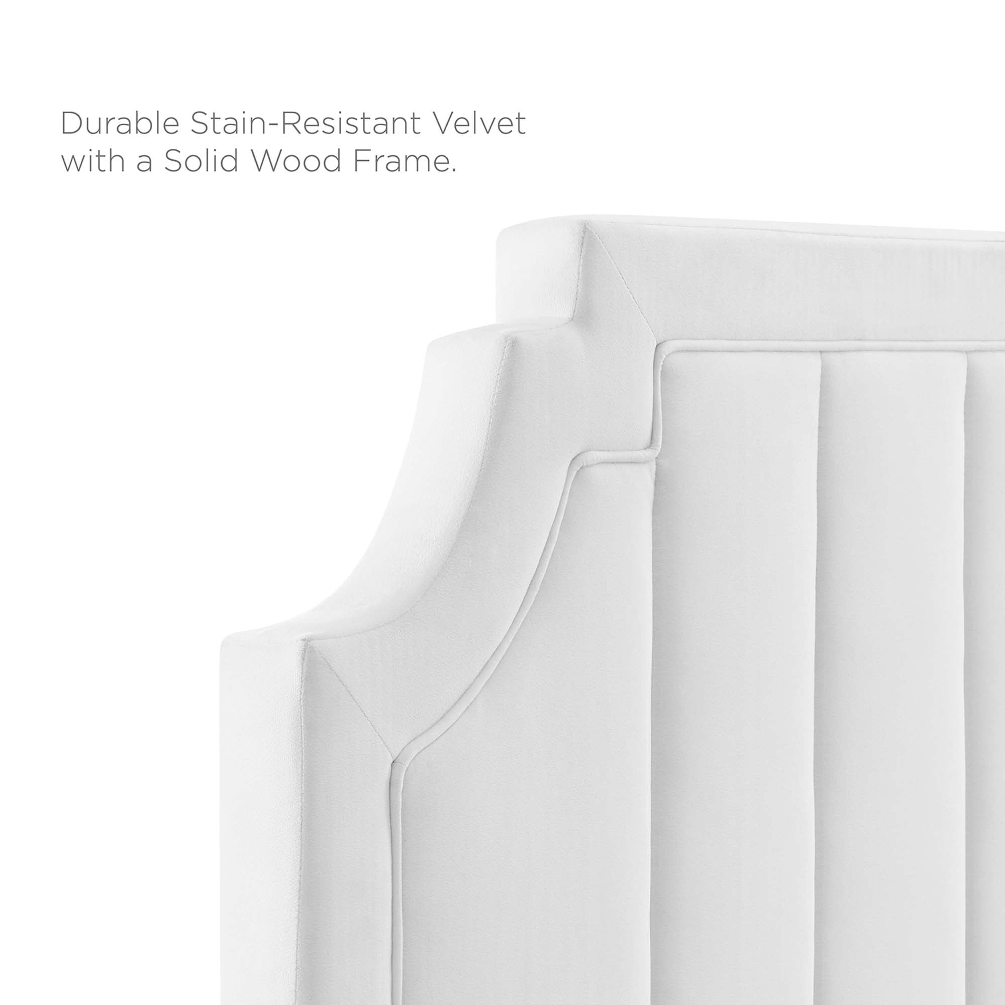Alyona Channel Tufted Performance Velvet King/California King Headboard - White