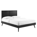 Alana Wood Queen Platform Bed With Splayed Legs - Black