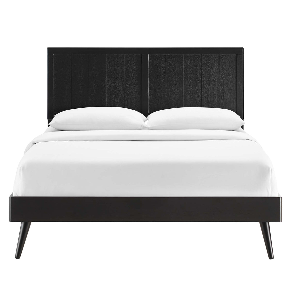 Alana Wood Queen Platform Bed With Splayed Legs - Black
