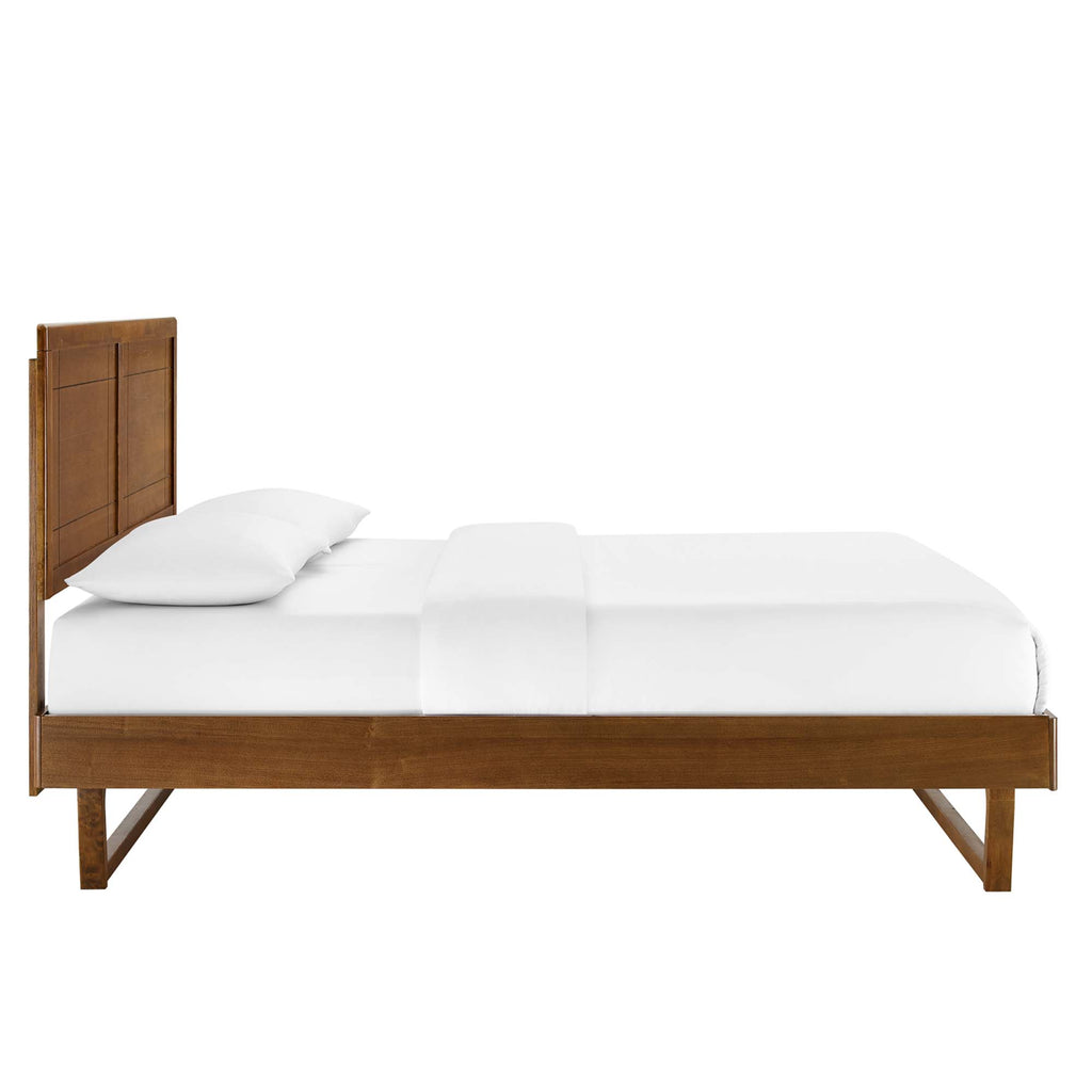 Marlee Wood Queen Platform Bed With Angular Frame - Walnut