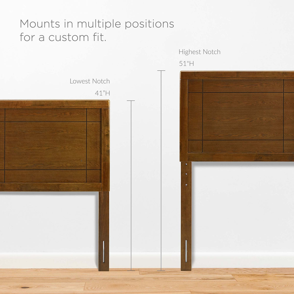 Marlee Wood Queen Platform Bed With Angular Frame - Walnut