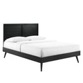 Marlee Wood Platform Bed With Splayed Legs - Black — Black Queen