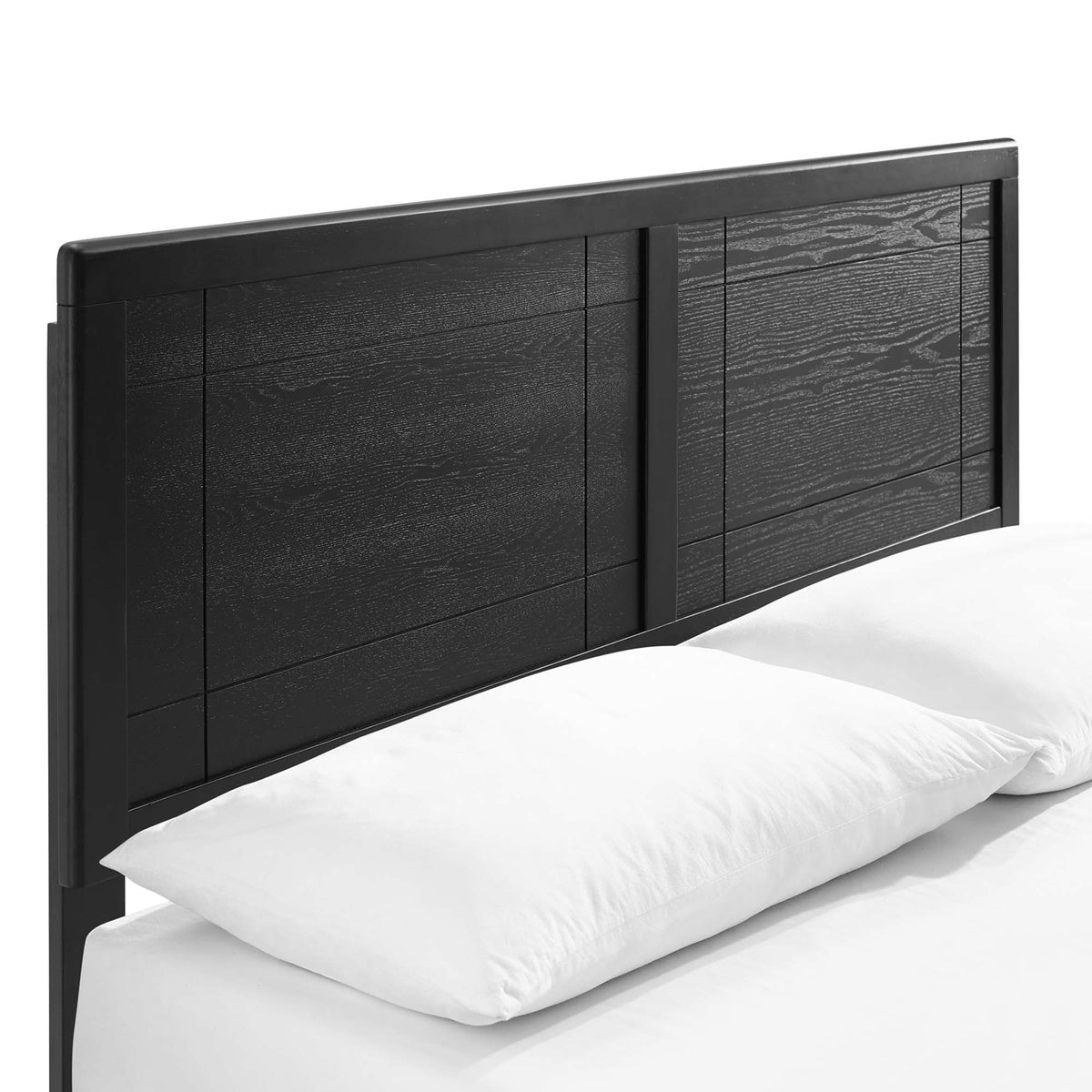Marlee Wood Queen Platform Bed With Splayed Legs - Black