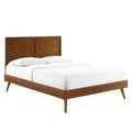 Marlee Wood Queen Platform Bed With Splayed Legs - Walnut