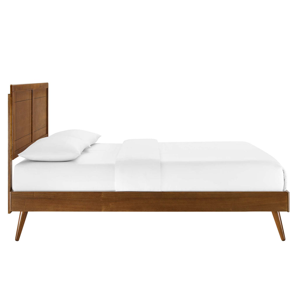 Marlee Wood Queen Platform Bed With Splayed Legs - Walnut