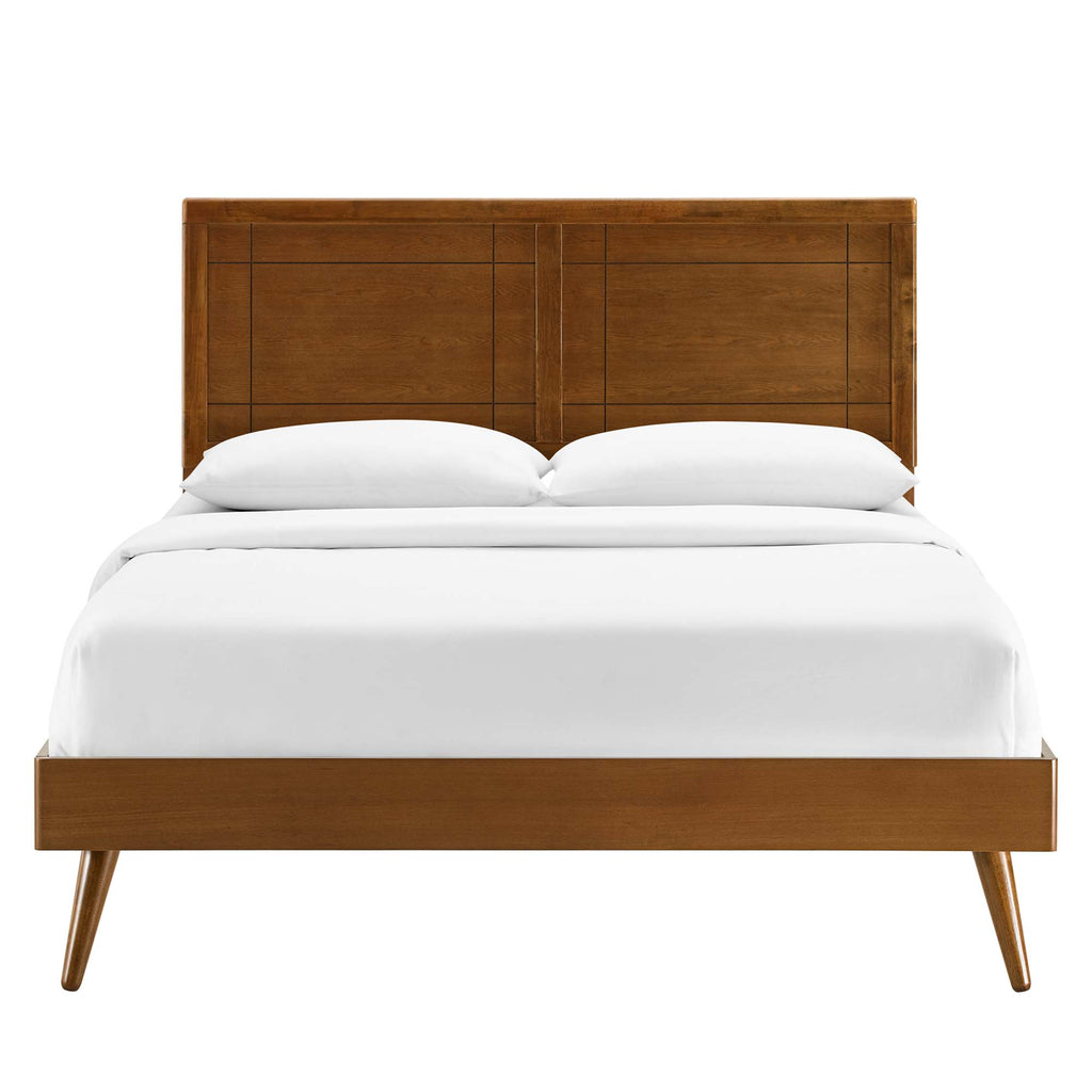 Marlee Wood Queen Platform Bed With Splayed Legs - Walnut