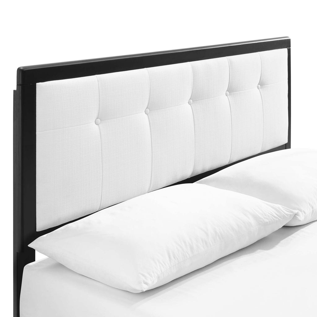 Willow Wood Queen Platform Bed With Splayed Legs - Black White