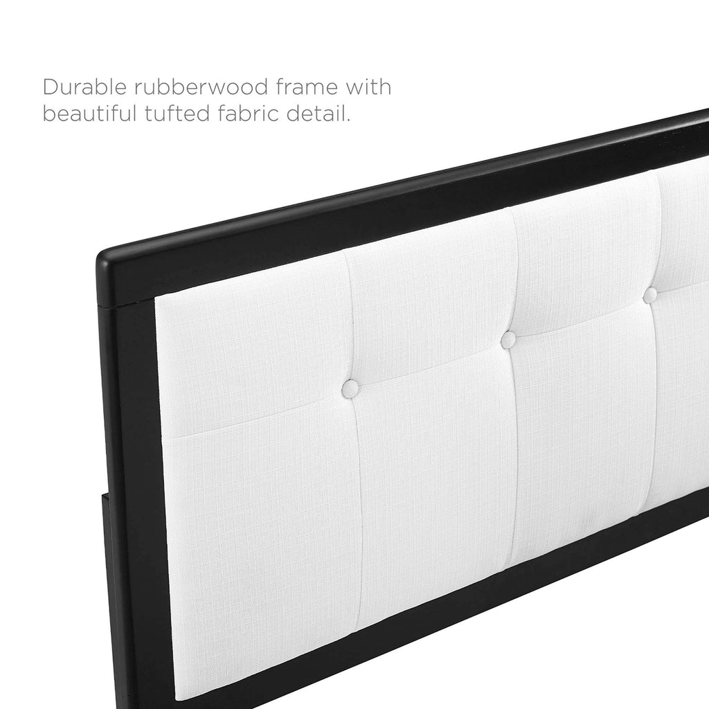 Willow Wood Queen Platform Bed With Splayed Legs - Black White