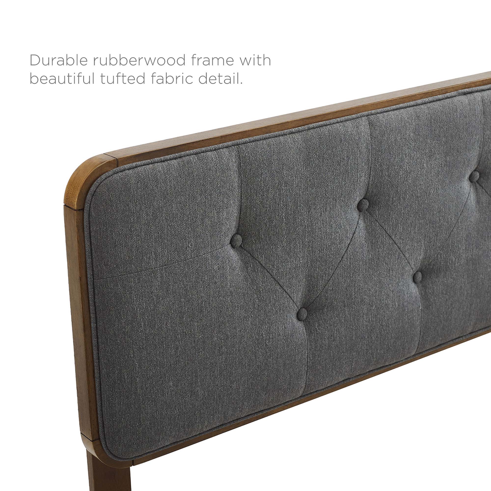 Bridgette Wood Queen Platform Bed With Angular Frame - Walnut Charcoal