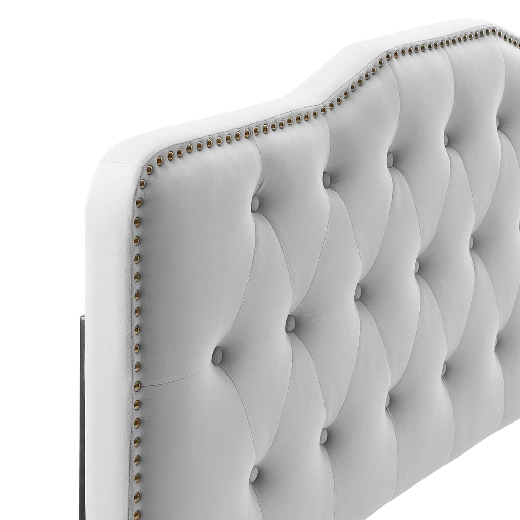 Sophia Tufted Performance Velvet Twin Headboard - Light Gray