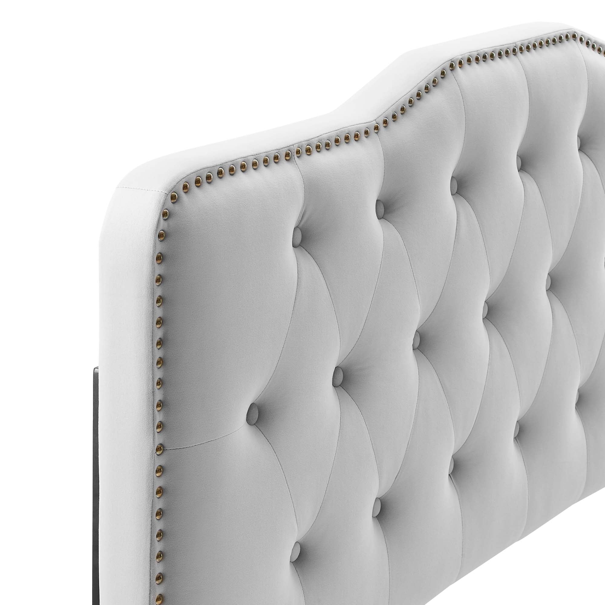 Sophia Tufted Performance Velvet Twin Headboard - Light Gray