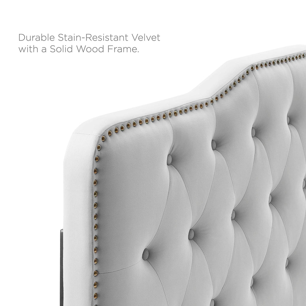Sophia Tufted Performance Velvet Twin Headboard - Light Gray