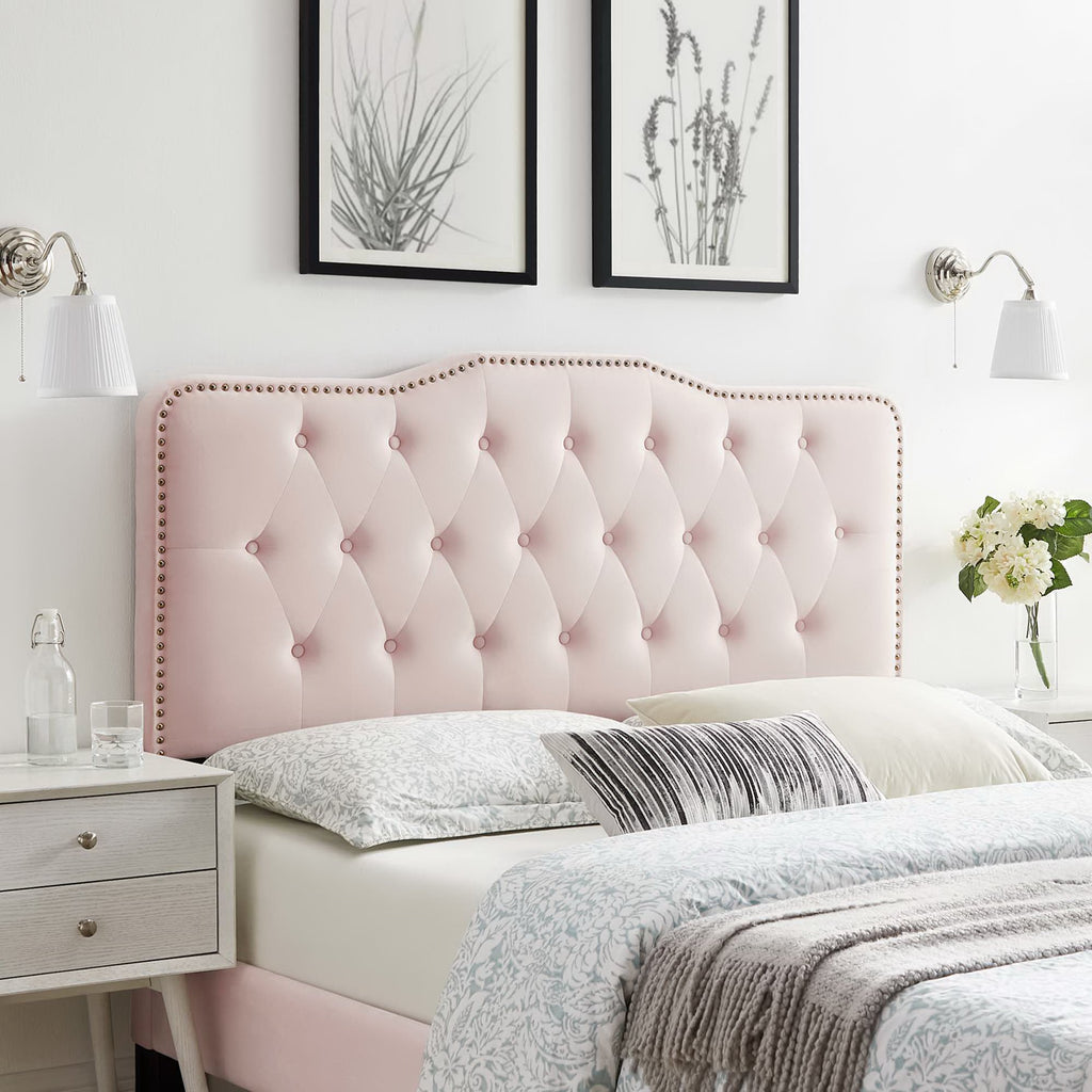 Sophia Tufted Performance Velvet Full/Queen Headboard - Pink