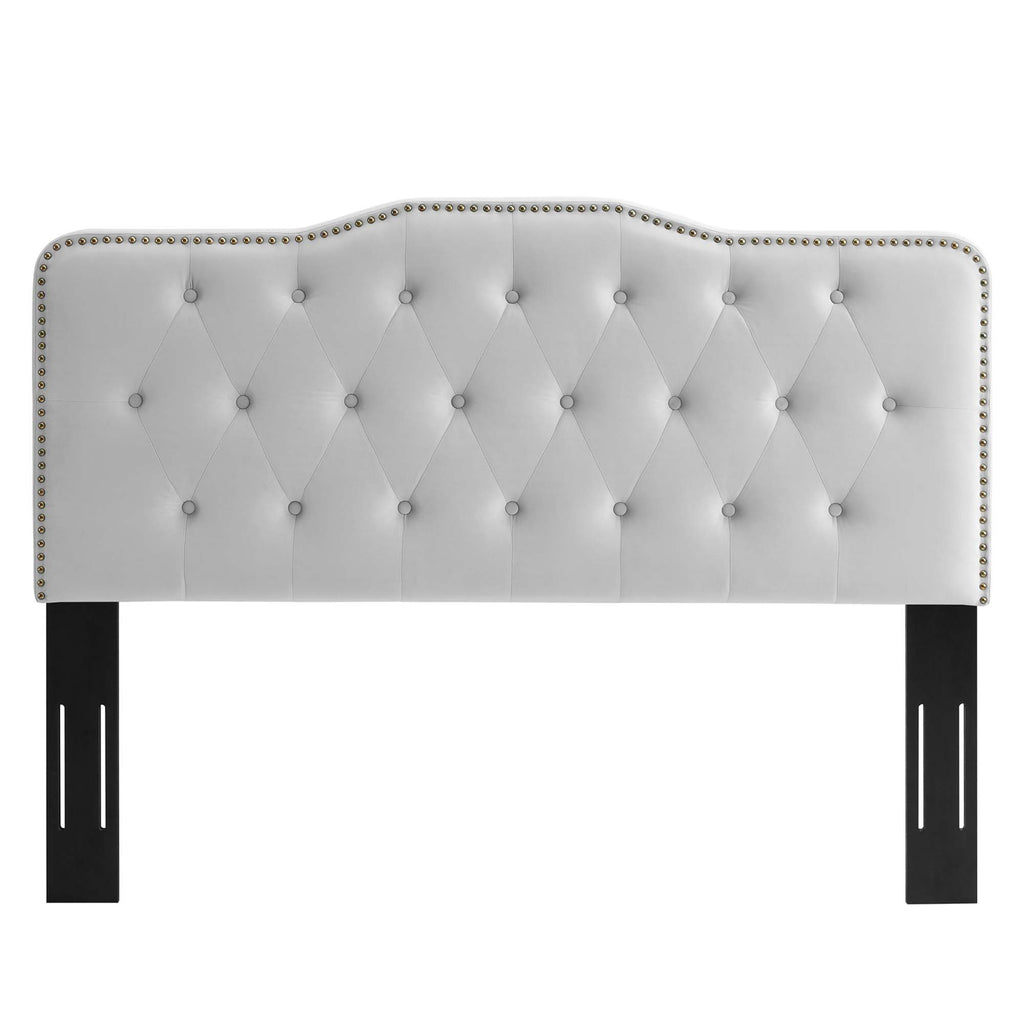Sophia Tufted Performance Velvet King/California King Headboard - Light Gray