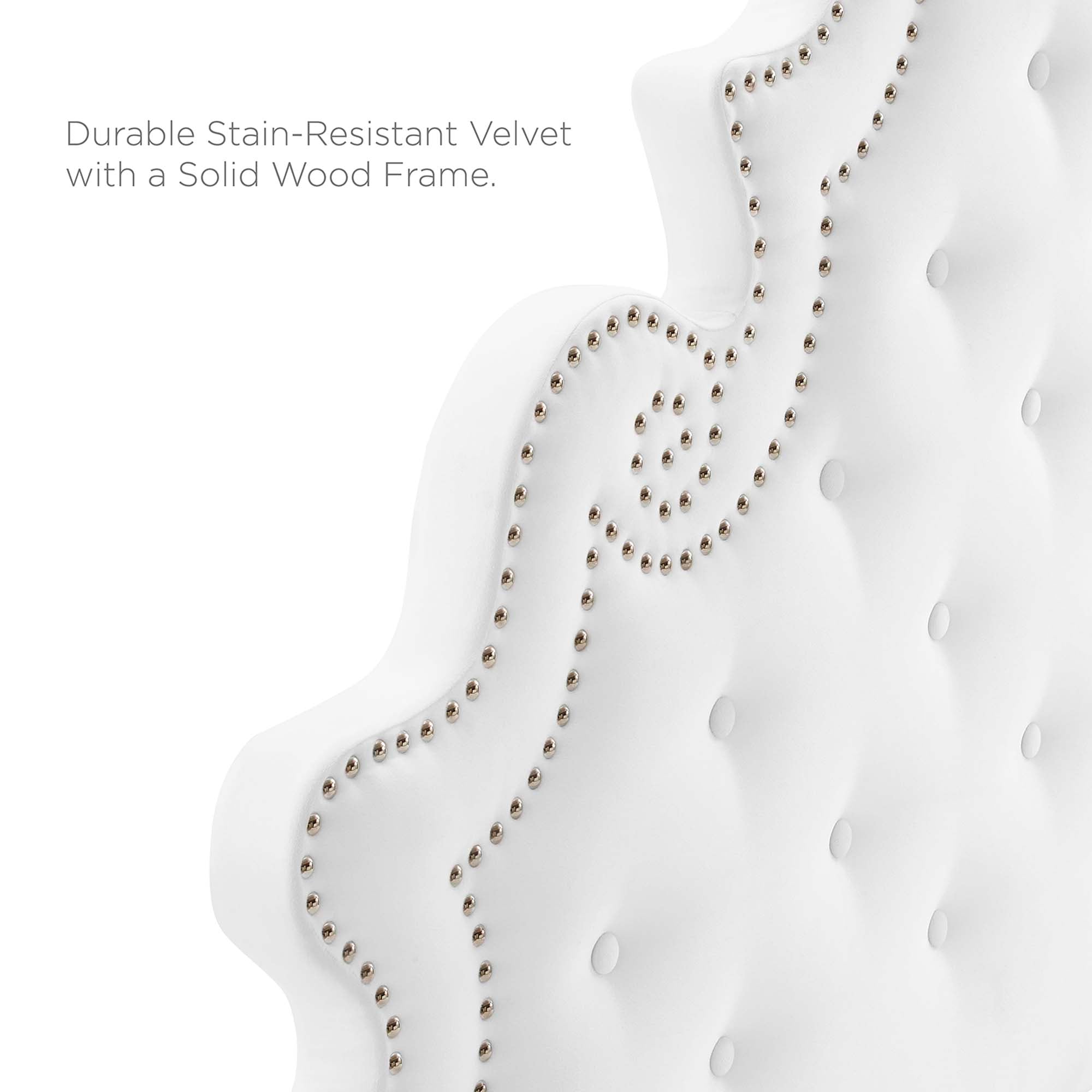 Diana Tufted Performance Velvet Twin Headboard - White