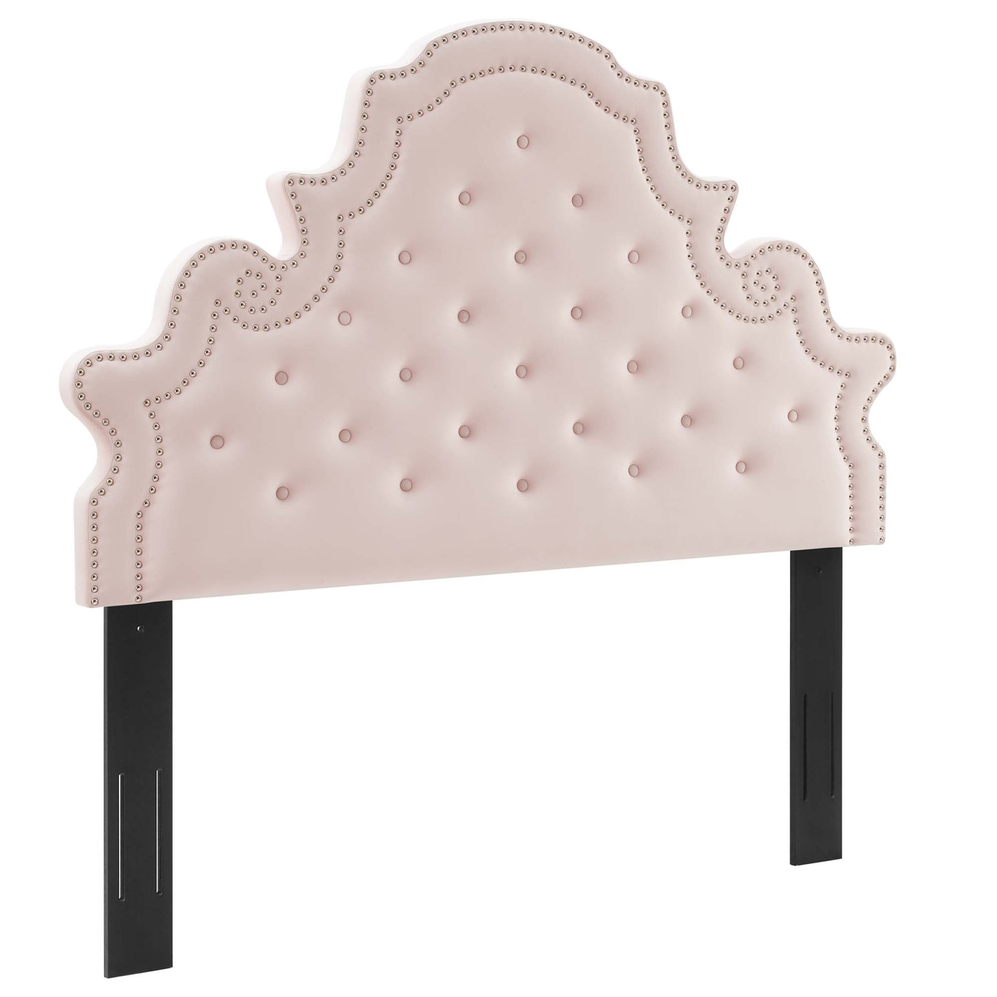 Gwyneth Tufted Performance Velvet Queen Platform Bed - Pink (MOD-6751-PNK)