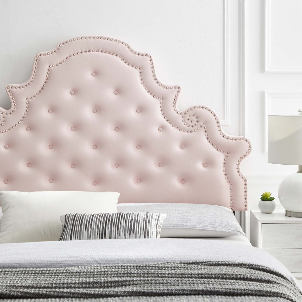 Diana Tufted Performance Velvet Full/Queen Headboard - Pink