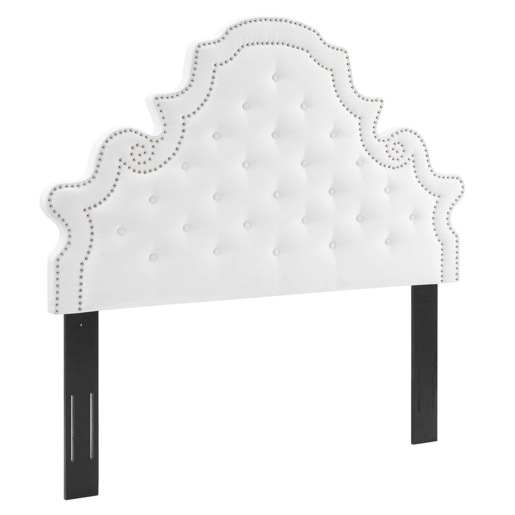 Diana Tufted Performance Velvet Full/Queen Headboard - White