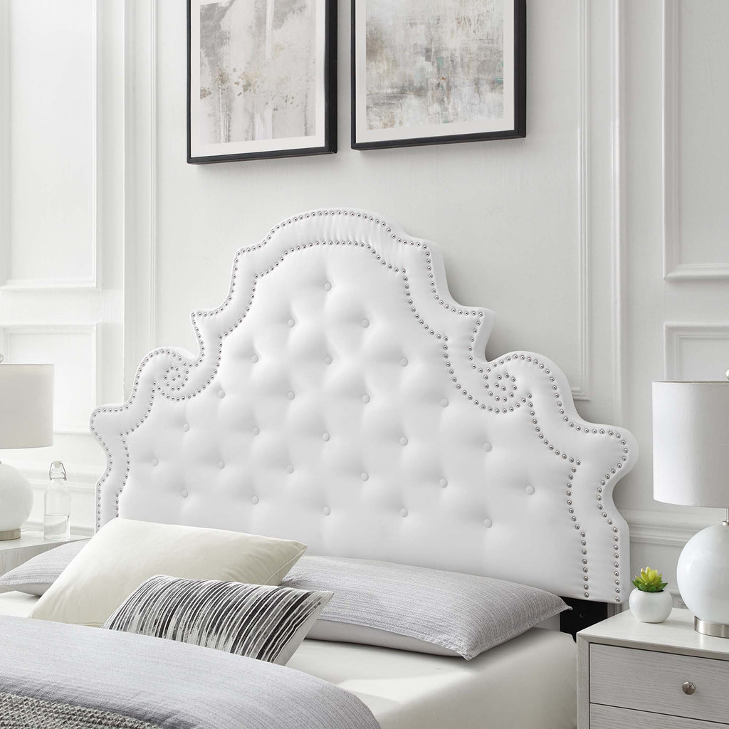 Diana Tufted Performance Velvet Full/Queen Headboard - White