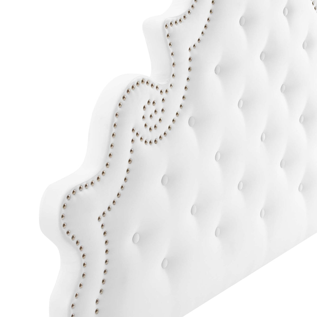 Diana Tufted Performance Velvet Full/Queen Headboard - White