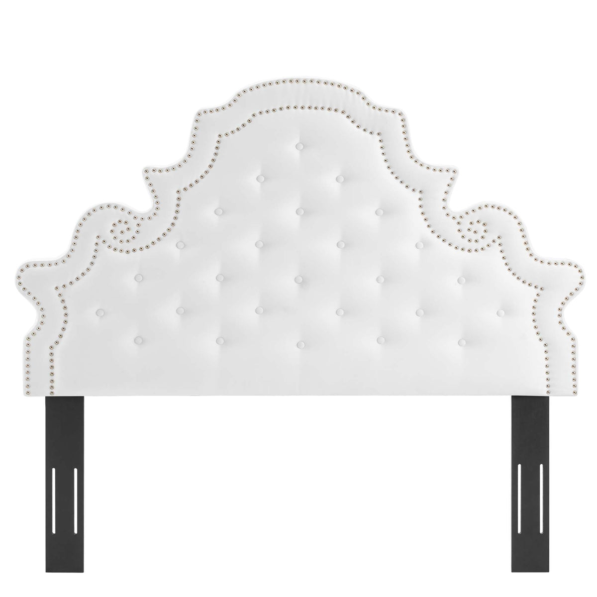 Gwyneth Tufted Performance Velvet Queen Platform Bed - White (MOD-6751-WHI)