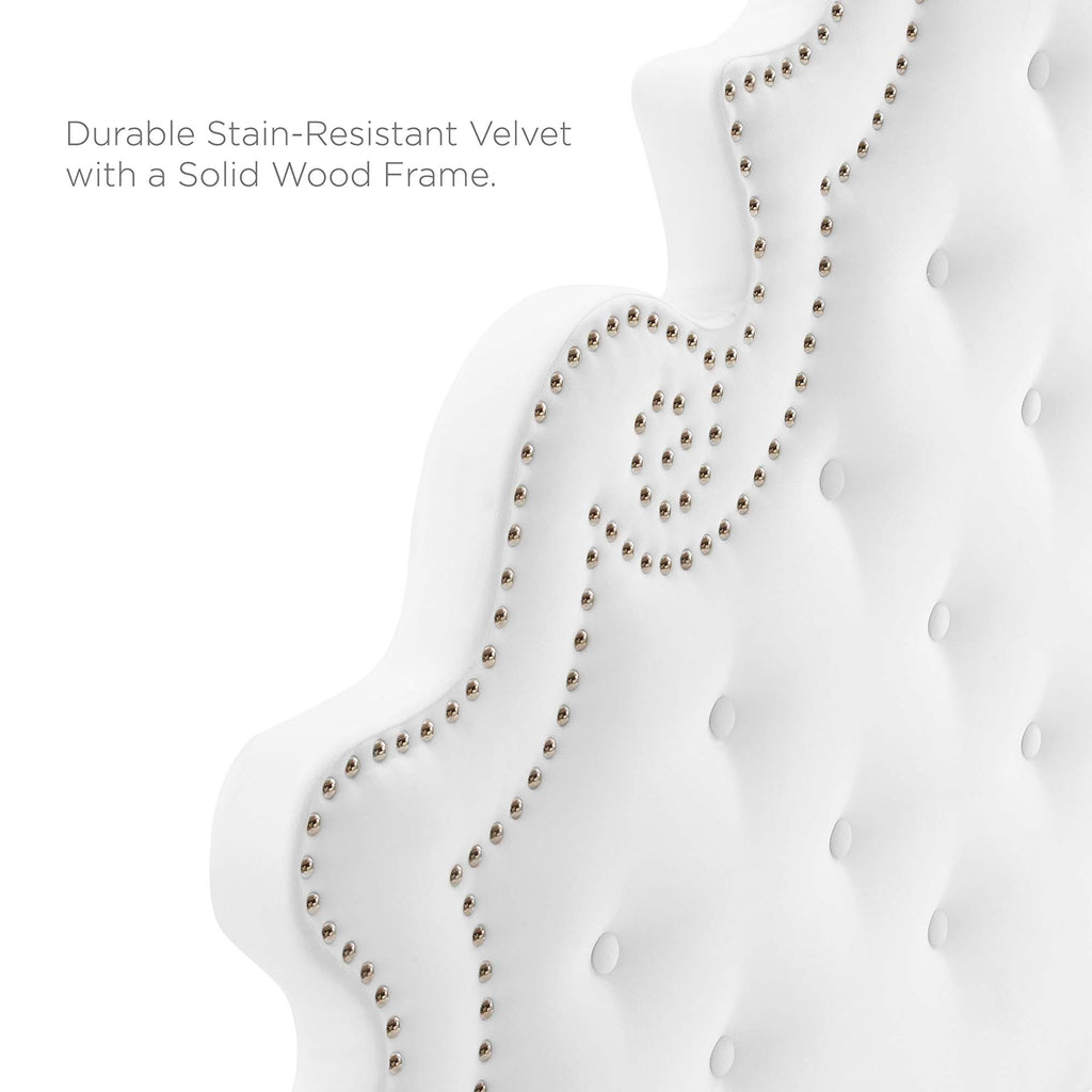 Diana Tufted Performance Velvet Full/Queen Headboard - White