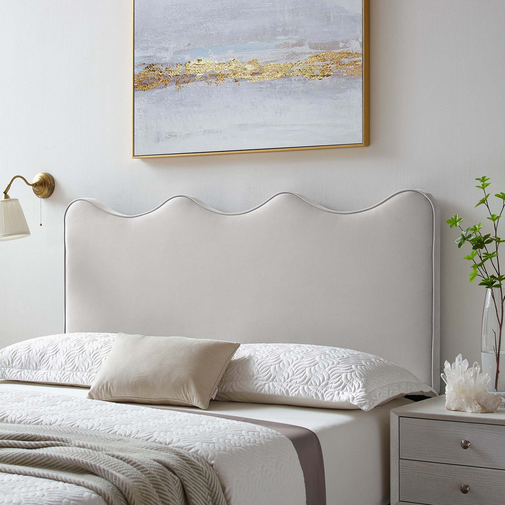 Athena Performance Velvet Twin Headboard - Light Gray