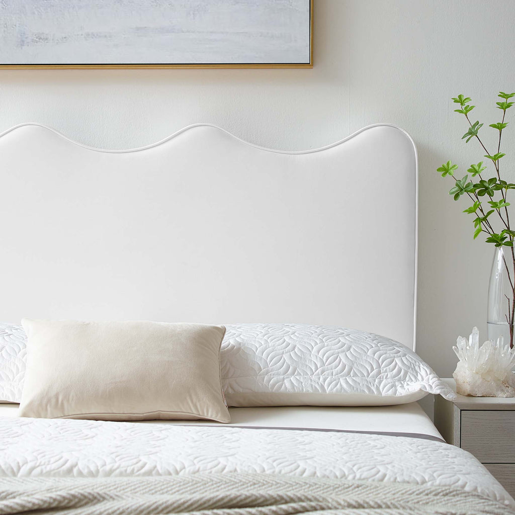 Athena Performance Velvet Twin Headboard - White