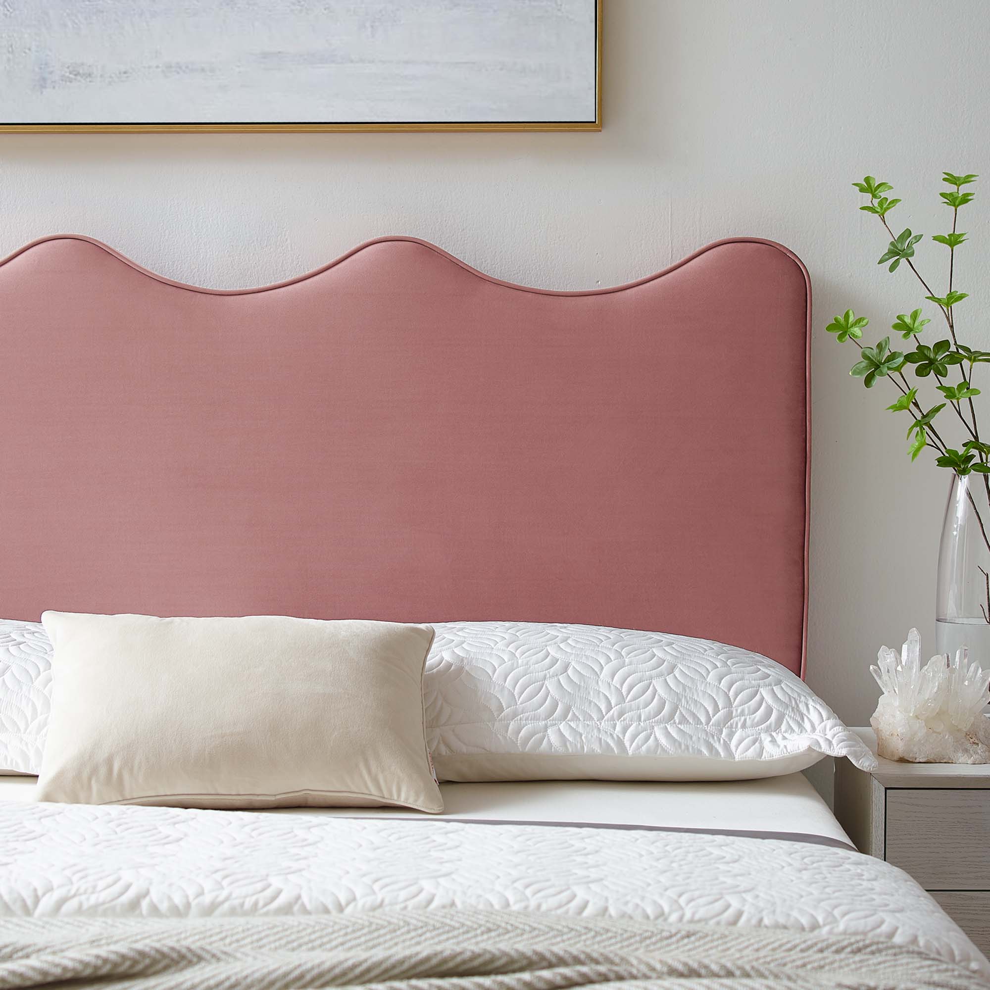 Athena Performance Velvet Full/Queen Headboard - Dusty Rose