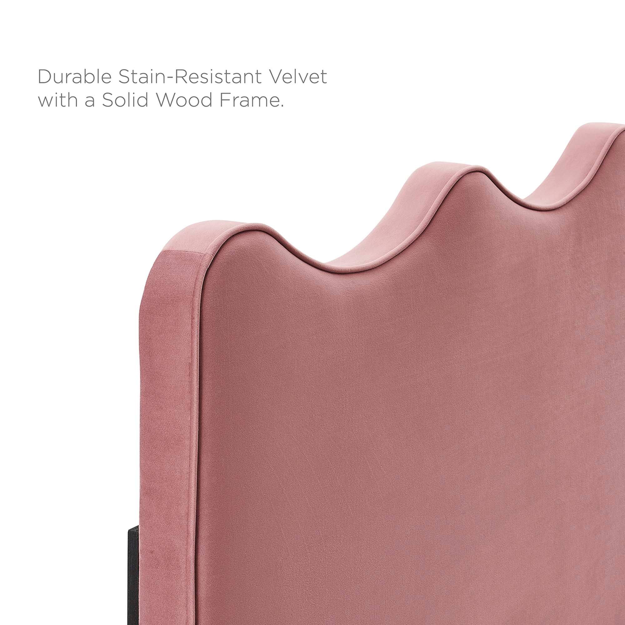Athena Performance Velvet Full/Queen Headboard - Dusty Rose