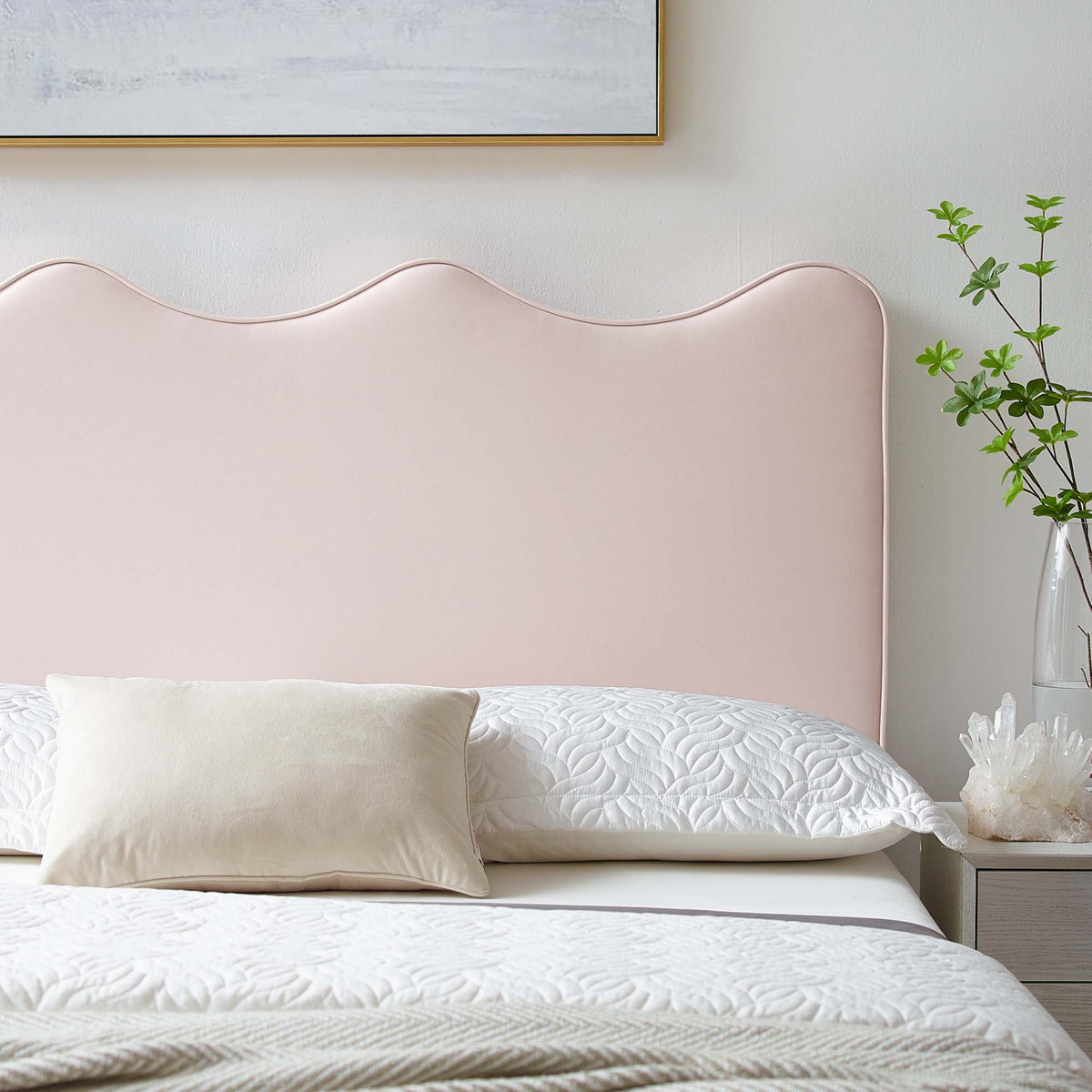 Athena Performance Velvet Full/Queen Headboard - Pink