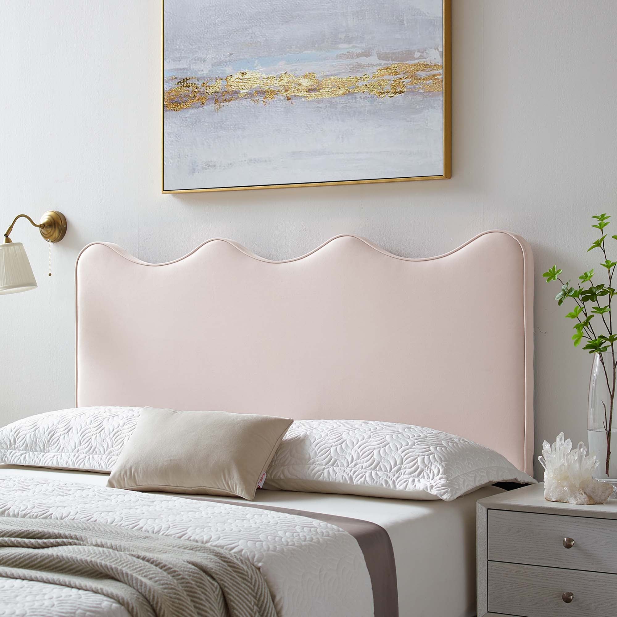 Athena Performance Velvet Full/Queen Headboard - Pink