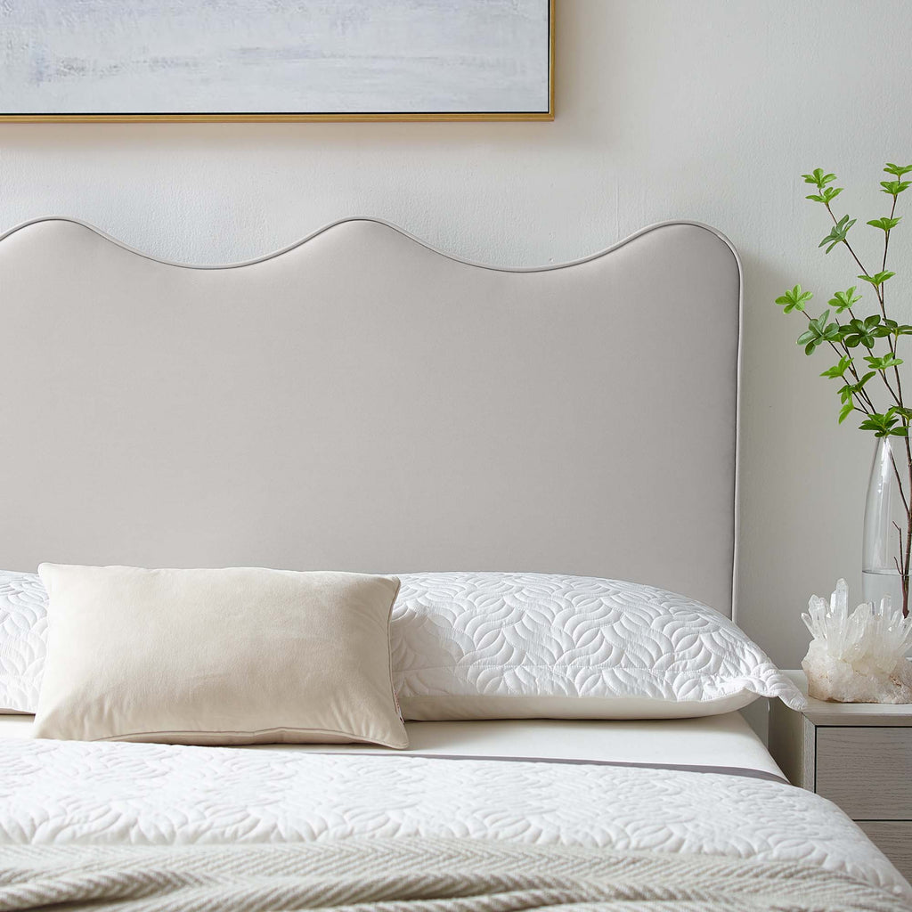 Athena Performance Velvet King/California King Headboard - Light Gray