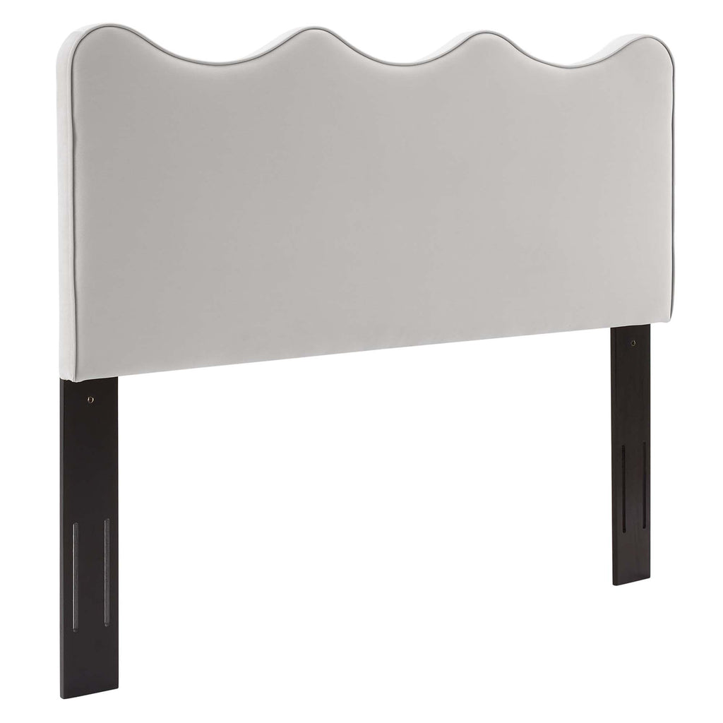 Current Performance Velvet King Platform Bed - Light Gray