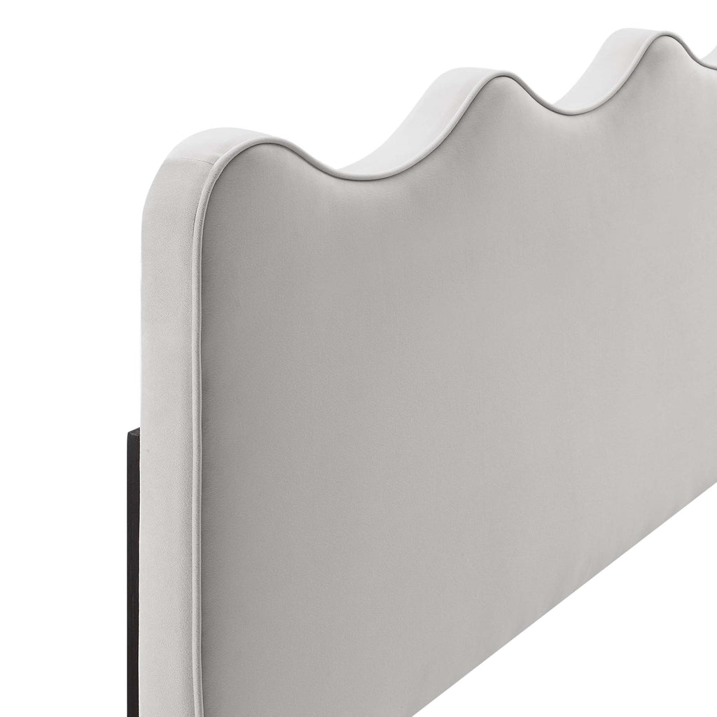 Athena Performance Velvet King/California King Headboard - Light Gray