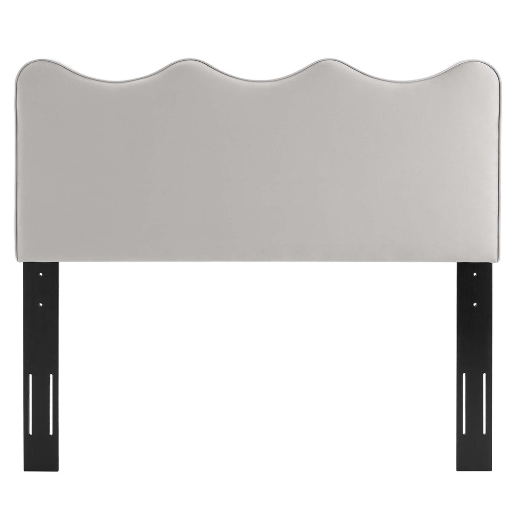 Current Performance Velvet King Platform Bed - Light Gray