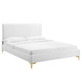 Peyton Performance Velvet Queen Platform Bed - White (MOD-6595-WHI)
