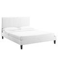 Peyton Performance Velvet Queen Platform Bed - White (MOD-6597-WHI)