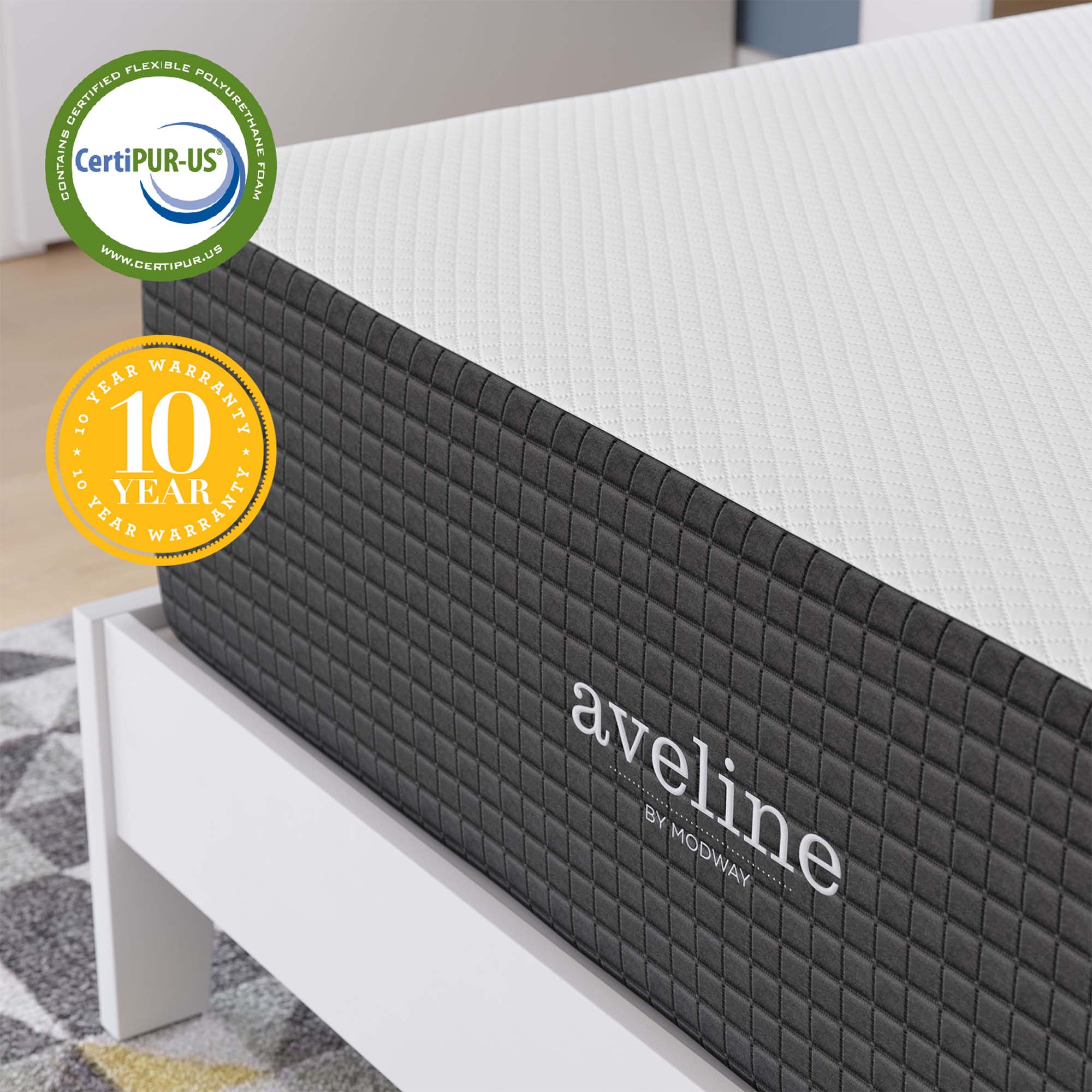 Aveline 14" Memory Foam Full Mattress - White