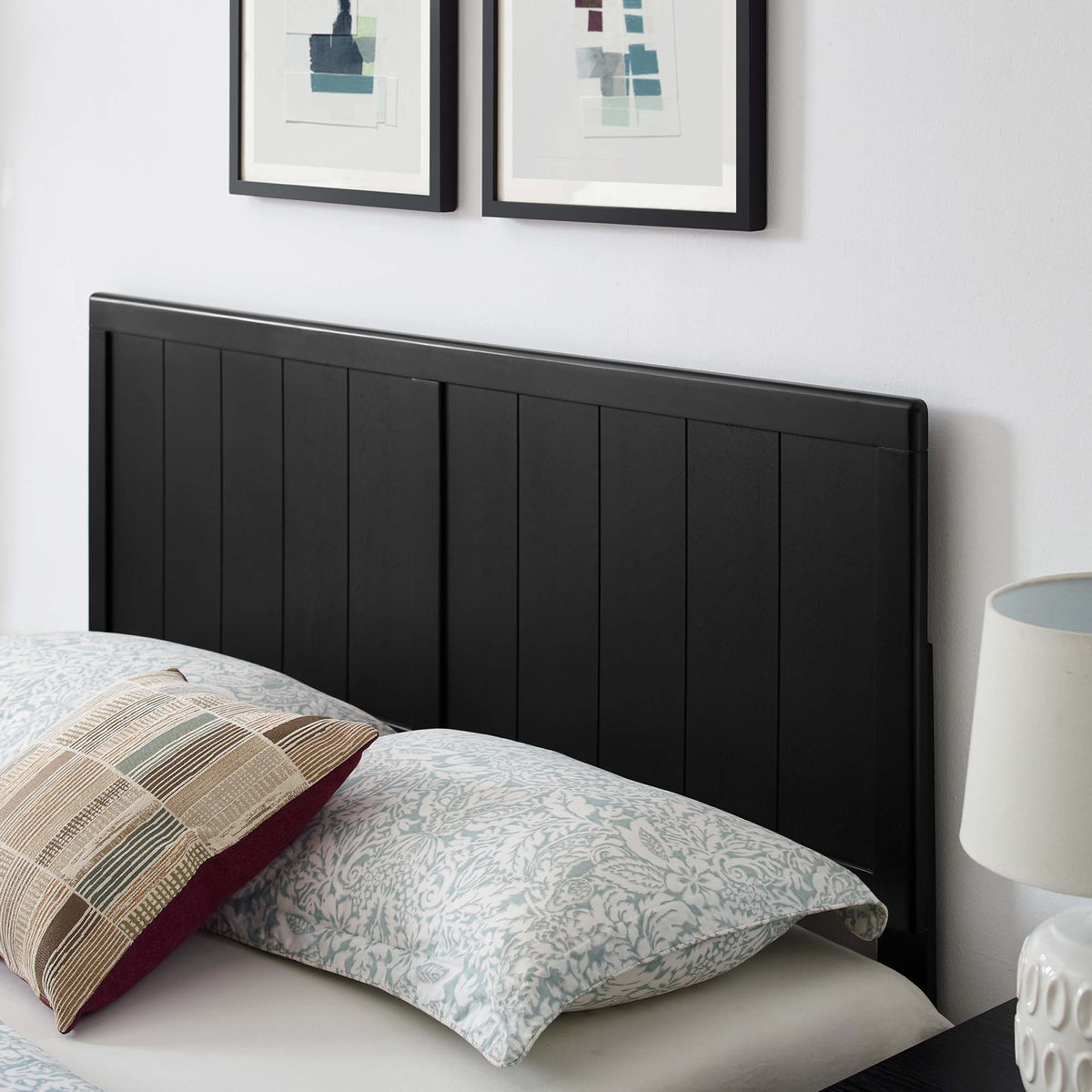 Alana Wood King Platform Bed With Splayed Legs - Black