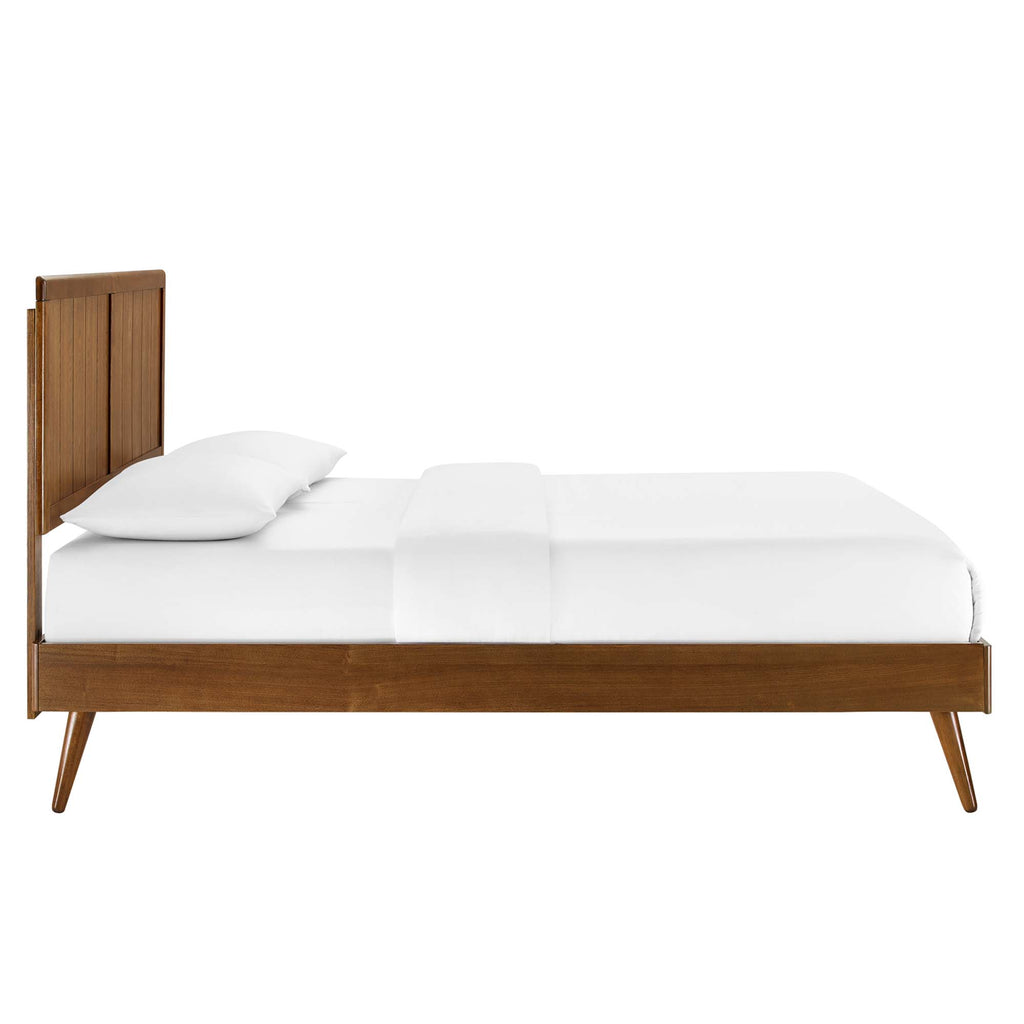 Alana Wood Twin Platform Bed With Splayed Legs - Walnut
