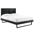 Marlee Wood Full Platform Bed With Angular Frame - Black
