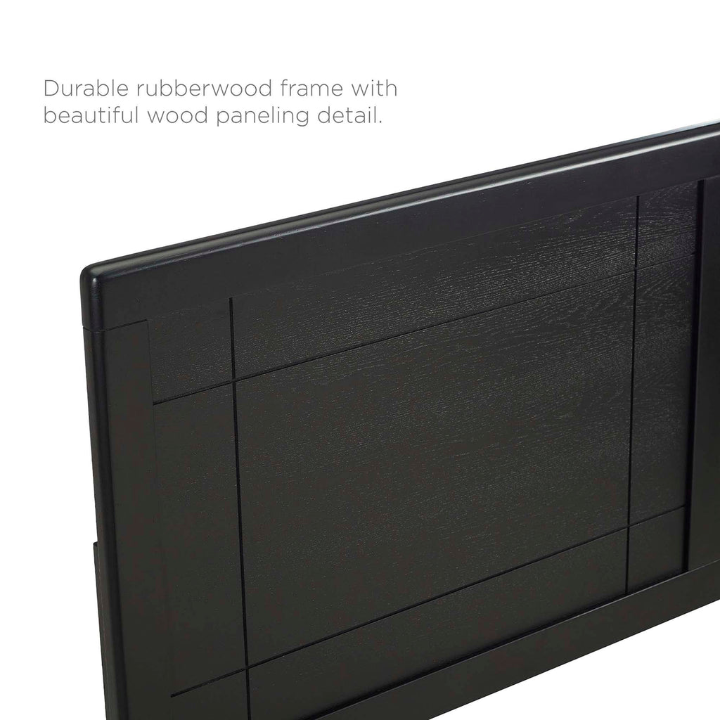 Marlee Wood Full Platform Bed With Angular Frame - Black