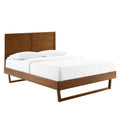 Marlee Wood Twin Platform Bed With Angular Frame - Walnut