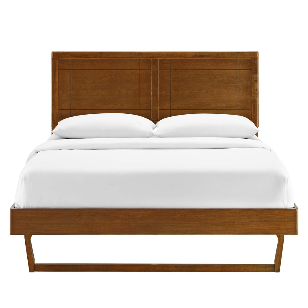 Marlee Wood Twin Platform Bed With Angular Frame - Walnut