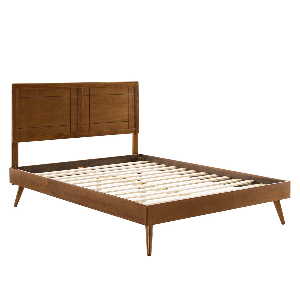 Marlee Wood King Platform Bed With Splayed Legs - Walnut