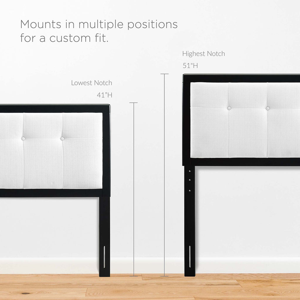 Willow Wood King Platform Bed With Splayed Legs - Black White