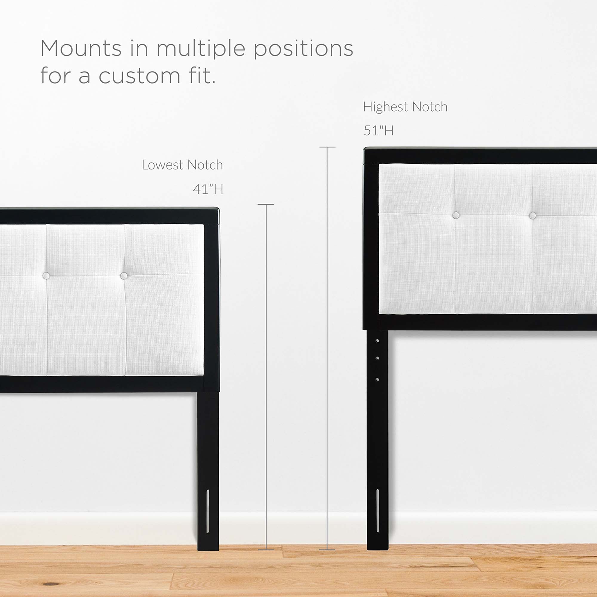 Willow Wood King Platform Bed With Splayed Legs - Black White