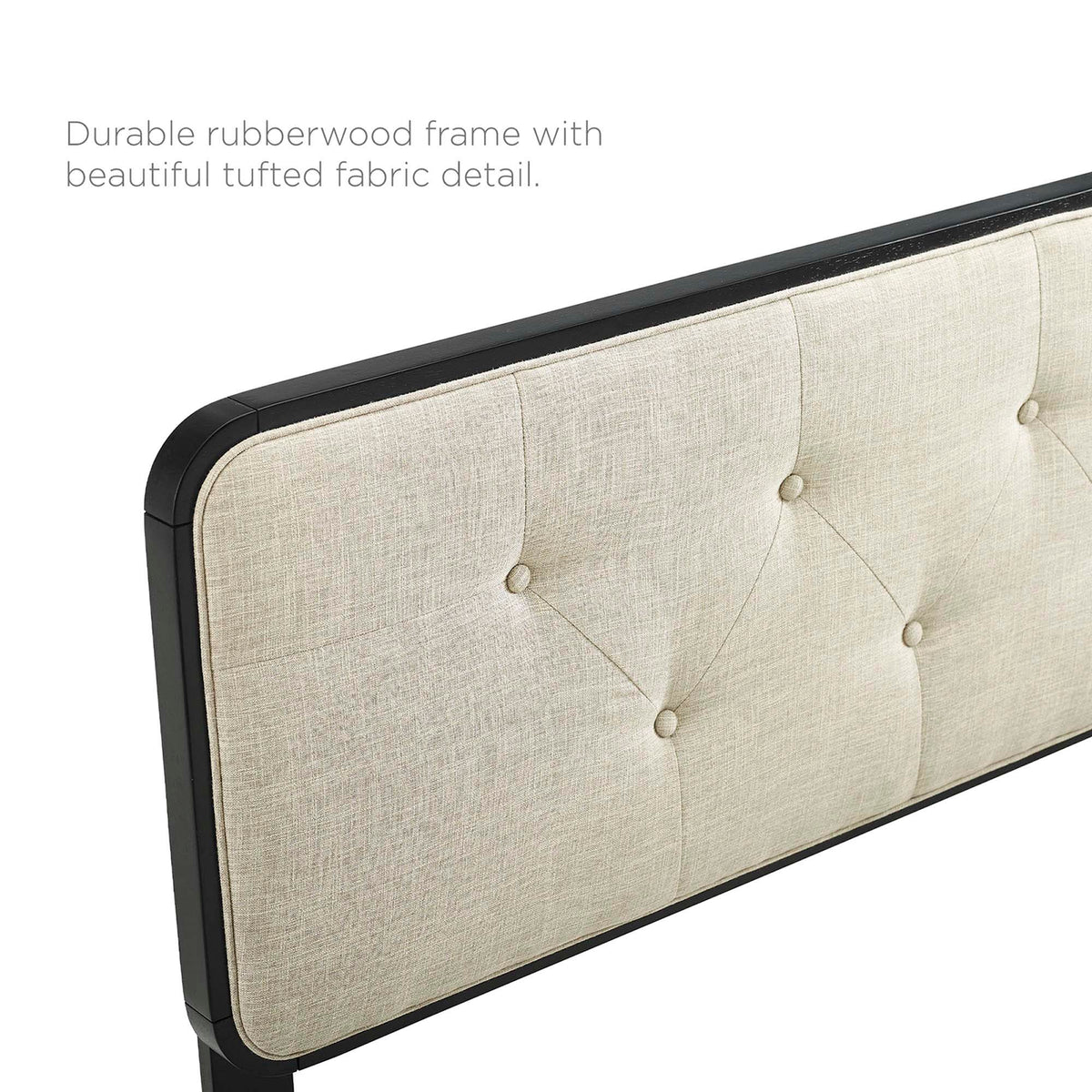 Bridgette Wood King Platform Bed With Splayed Legs - Black Beige